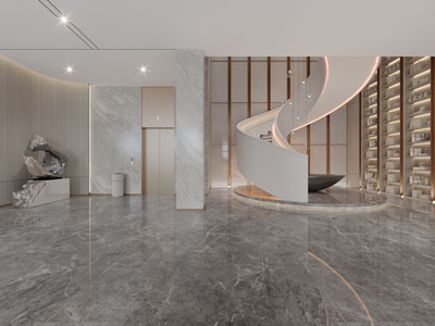 新中式大堂楼梯间、电梯间