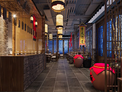 工业loft饭店餐馆就餐区