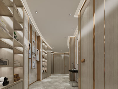 新中式医院走廊过道