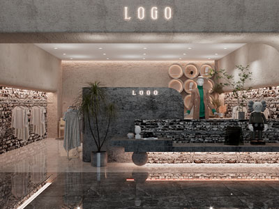 工业loft服装店门头