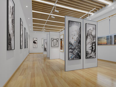 现代美术作品展厅展览