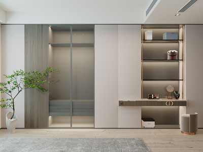 现代带梳妆台的衣柜3d模型 现代带梳妆台的衣柜