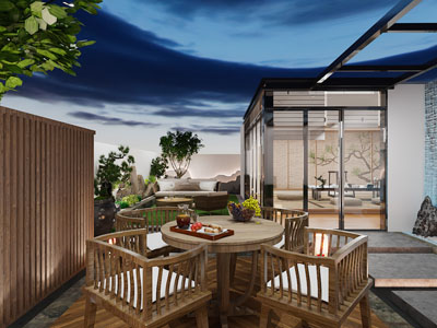 新中式露台、阳台