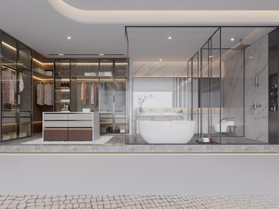 现代衣帽间、卫浴间