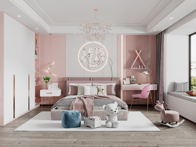 现代轻奢公主房、卧室、儿童房