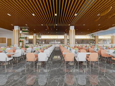 现代饭店餐厅就餐区