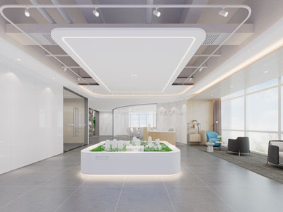 现代售楼处大堂前台接待