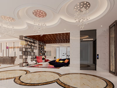 现代大堂前台接待区