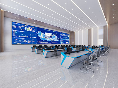 现代监控室、指挥中心