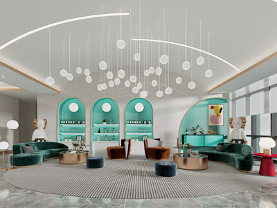 现代轻奢美容院接待区