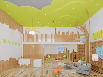 北欧幼儿培训机构大堂前台接待区