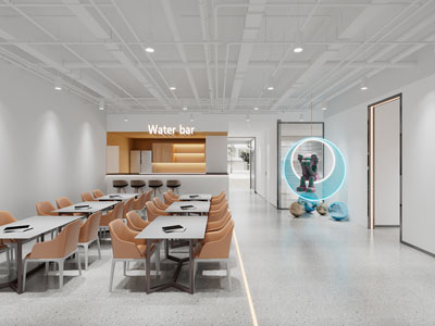 现代公司茶水间、接待洽谈区