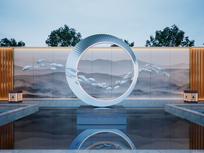 新中式庭院景观园艺小品