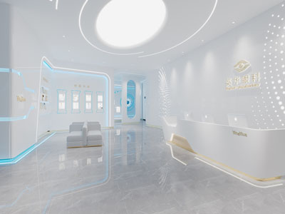 现代眼科医院大堂前台接待区