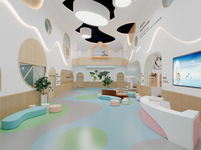 北欧幼儿园大堂前台接待区