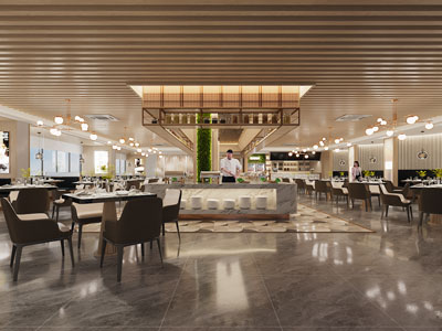 现代自助餐饭店餐馆就餐区