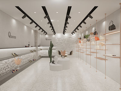 现代轻奢鞋子箱包专卖店