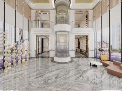 现代酒店大堂前台接待区