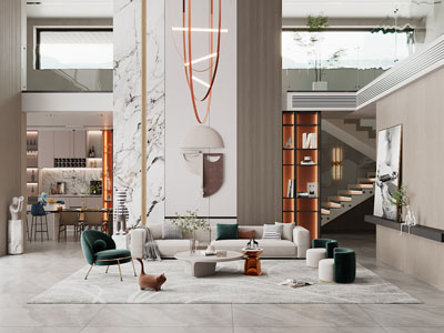 现代轻奢客厅餐厅