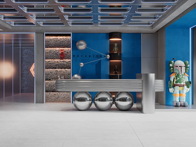 后现代大堂前台接待