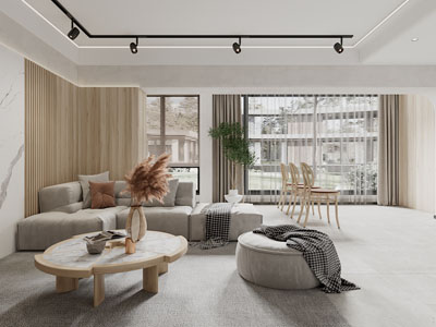 侘寂风客厅餐厅