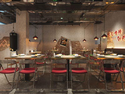工业loft饭店餐馆就餐区