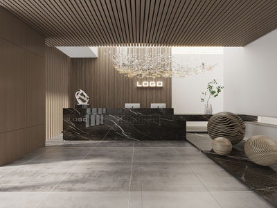 现代大堂前台接待区