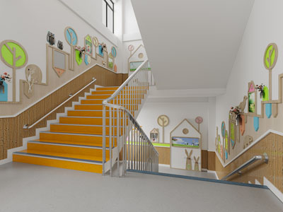 北欧幼儿园楼梯间