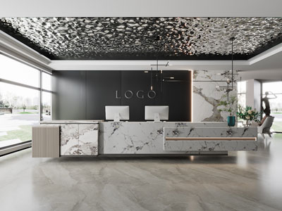现代大堂前台接待区