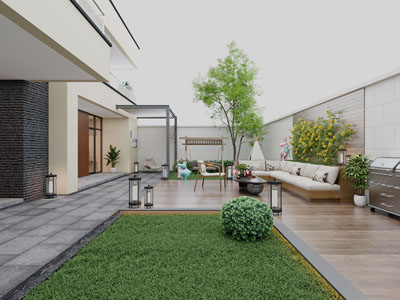 新中式庭院园艺小品