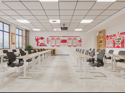 现代党建文化宣传室3d模型 现代党建文化宣传室