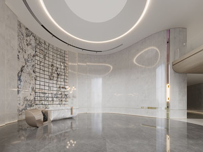 现代大堂前台接待区