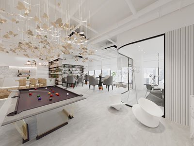 现代茶水间、水吧、休闲区