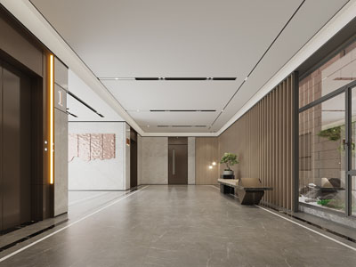 新中式大堂前台接待区