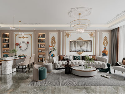 新古典客厅餐厅