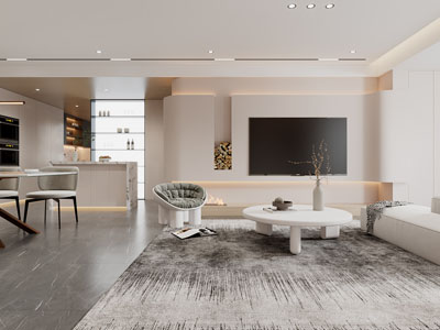 侘寂风客厅餐厅