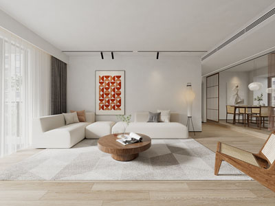 侘寂风客厅餐厅