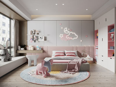 现代卧室公主房儿童房