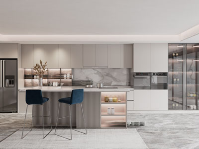 现代轻奢开放式厨房