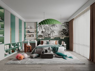 现代轻奢儿童房卧室