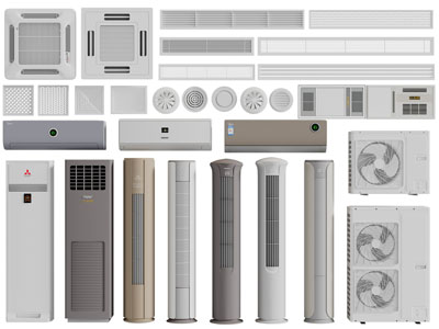 现代圆柱形、方形空调柜机、空调排风扇出风口