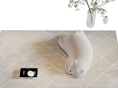 现代几何图案的长方形地毯3d模型 现代几何图案的长方形地毯