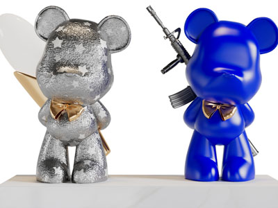 现代可爱熊桌面摆件