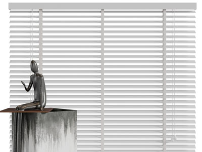 现代白色百叶窗帘