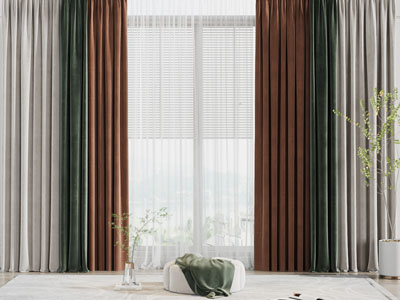 现代金丝绒布艺窗帘窗纱