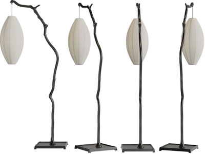 中式灯笼造的落地灯