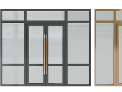 新中式办公玻璃大门