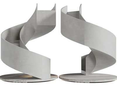 现代螺旋旋转楼梯3d模型 现代螺旋旋转楼梯