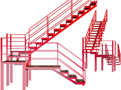 工业风复古金属转角旋转楼梯3d模型 工业风复古金属转角旋转楼梯