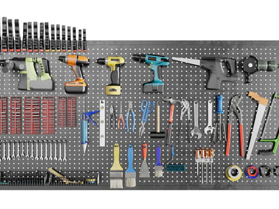 墙面洞洞眼工具收纳架